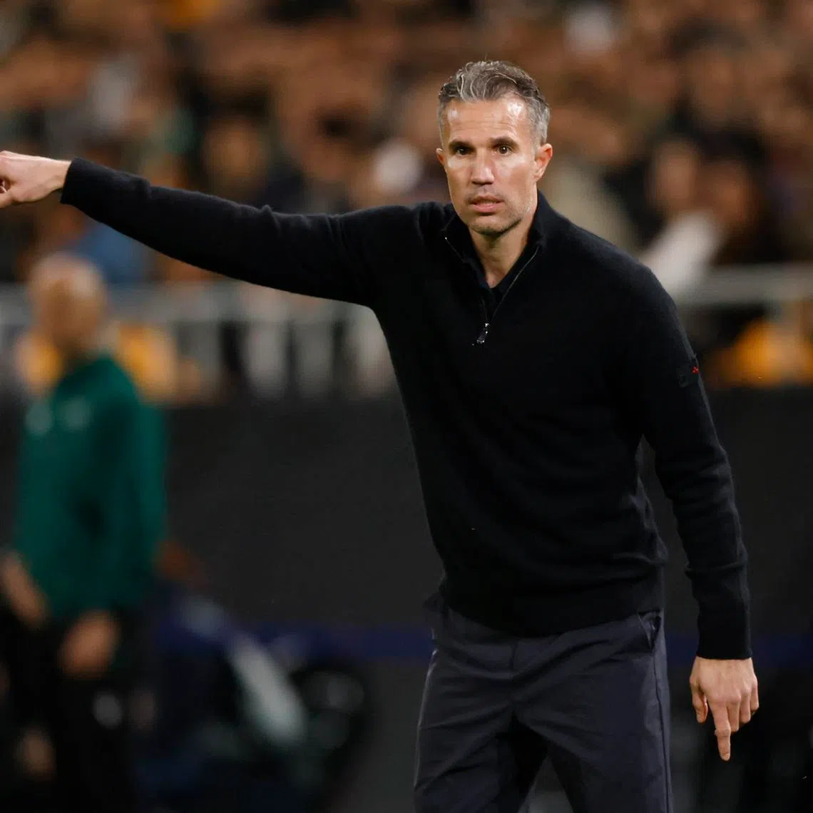 Soccer Football - UEFA Europa League - Real Betis v Feyenoord - Estadio de La Cartuja, Seville, Spain - January 29, 2026 Feyenoord coach Robin van Persie reacts REUTERS/Marcelo Del Pozo