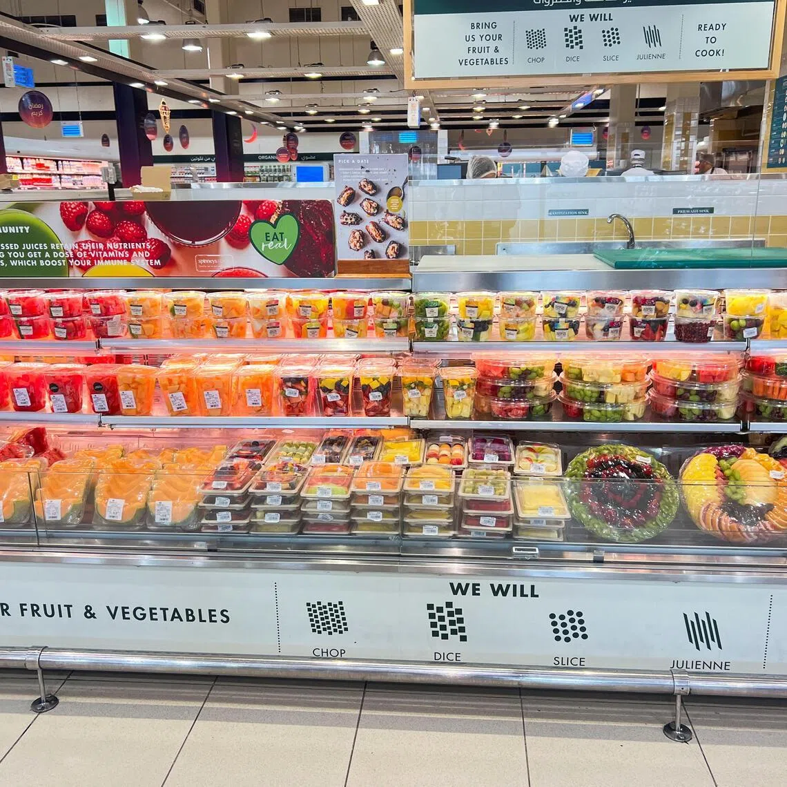 Fruits are displayed on shelves at a supermarket, amid the US-Israel conflict with Iran, in Dubai, United Arab Emirates, on March 3.