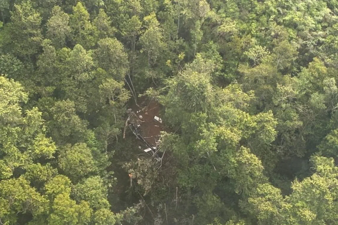 Rescuers, including military and police personnel, were trying to reach the crash site via land routes on April 17.