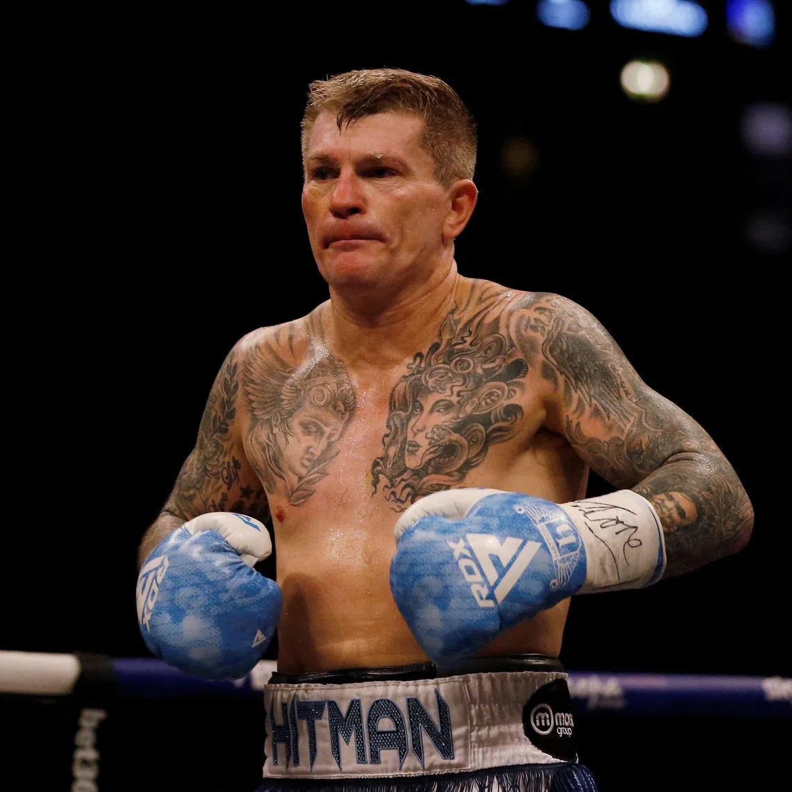 FILE PHOTO: Boxing - Ricky Hatton vs Marco Antonio Barrera - AO Arena, Manchester, Britain - November 12, 2022  Ricky Hatton during his fight against Marco Antonio Barrera Action Images via Reuters/Craig Brough/File Photo