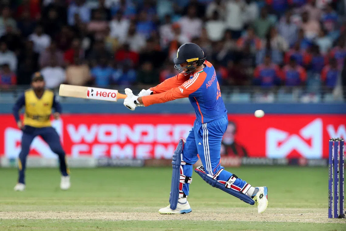 FILE PHOTO: Cricket - Asia Cup - India v Sri Lanka - Dubai International Cricket Stadium, Dubai, United Arab Emirates - September 26, 2025 India's Abhishek Sharma in action. REUTERS/Satish Kumar/File Photo