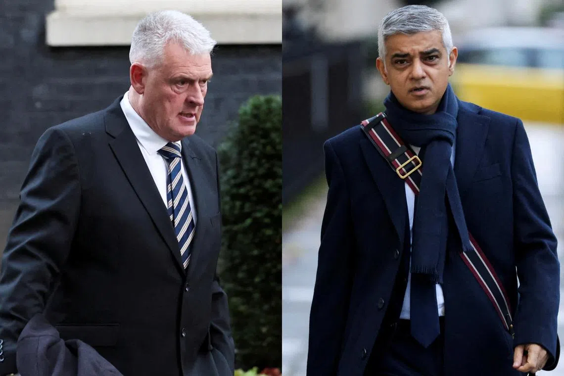 Lawmaker Lee Anderson (left) told TV  channel GB News in an interview that London Mayor Sadiq Khan was under the control of Islamists.