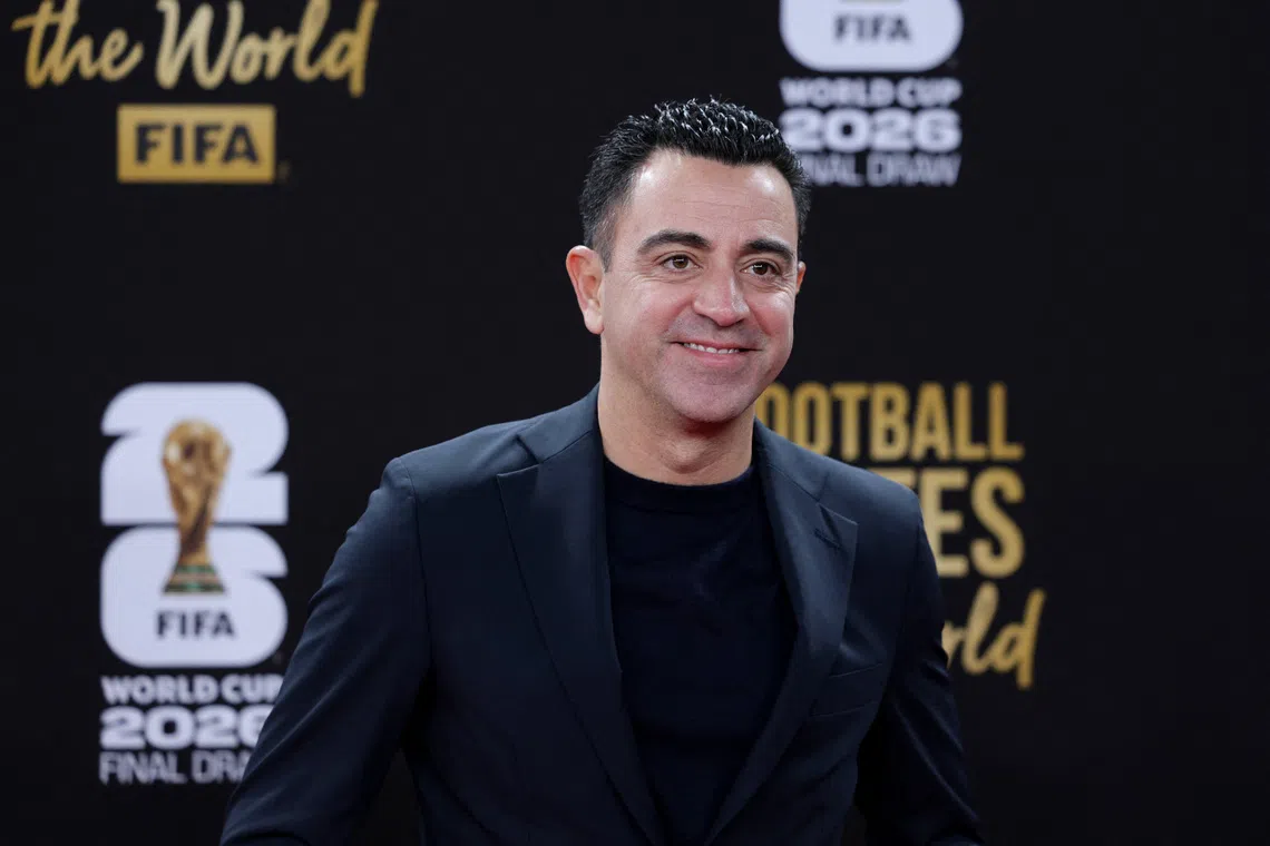 Soccer Football - FIFA 2026 World Cup Draw Welcome Reception - Hall of Nations, John F. Kennedy Memorial Center for the Performing Arts, Washington D.C., District of Columbia, U.S. - December 4, 2025 Xavi Hernandez arrives at the Welcome Reception ahead of the FIFA 2026 World Cup Draw REUTERS/Jeenah Moon