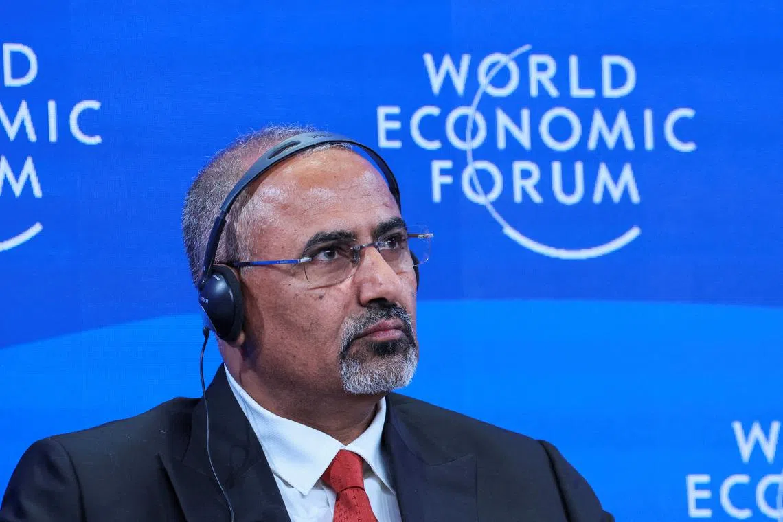 FILE PHOTO: Aidarous Al-Zubaidi, Vice-President of the Presidential Leadership Council of Yemen, attends the 54th annual meeting of the World Economic Forum in Davos, Switzerland, January 17, 2024. REUTERS/Denis Balibouse/File Photo
