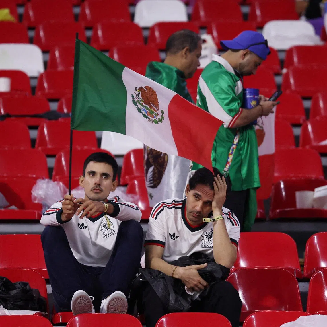 Soccer Football - FIFA World Cup 2026 - Round of 16 - Mexico v England - Estadio Azteca, Mexico City, Mexico - July 5, 2026 Mexico fans look dejected in the stands after the match following their elimination from the World Cup REUTERS/Raquel Cunha