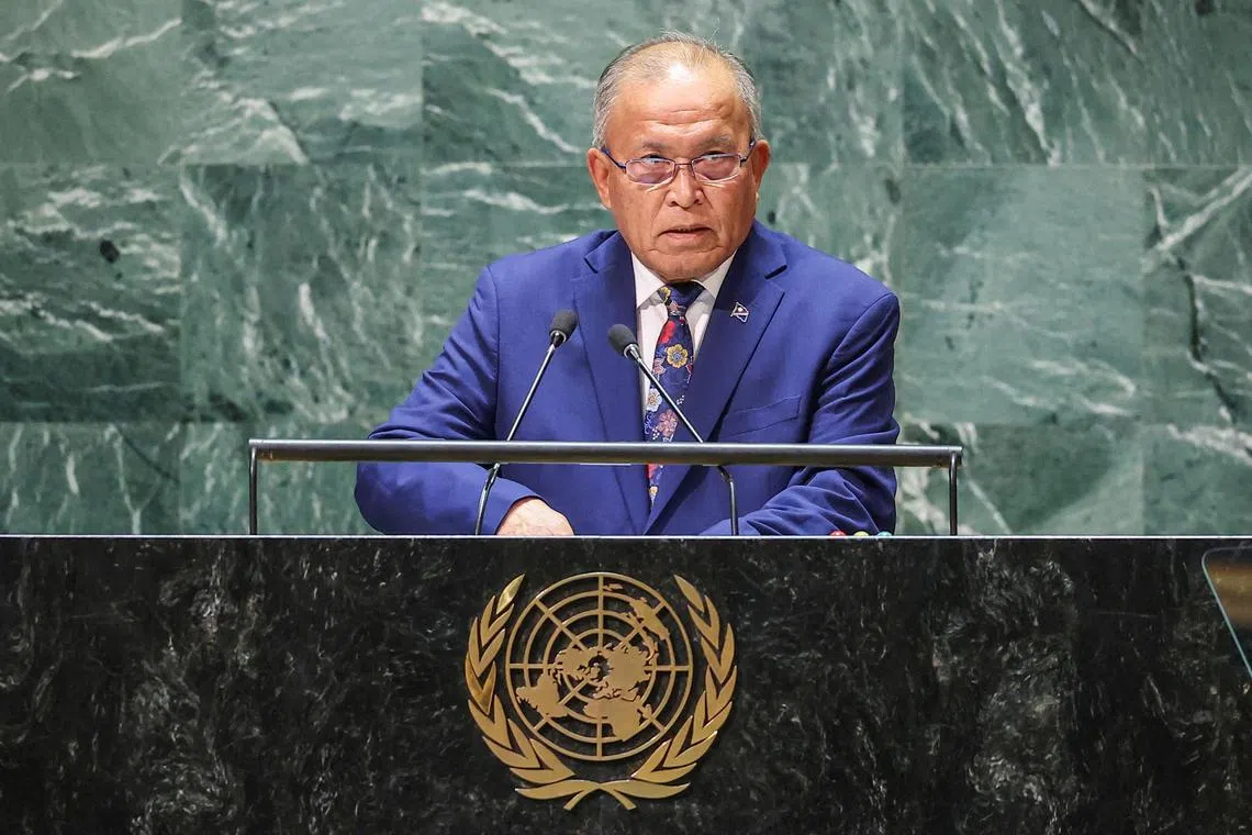 Marshall Islands President David Kabua called for the establishment of an international financing facility to assist small island and low-lying atoll nations facing natural disasters.