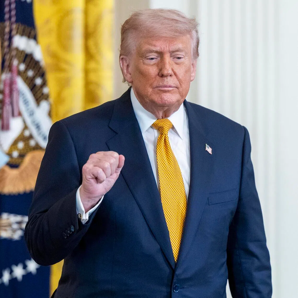 US President Donald Trump delivering remarks at the White House on May 6.
