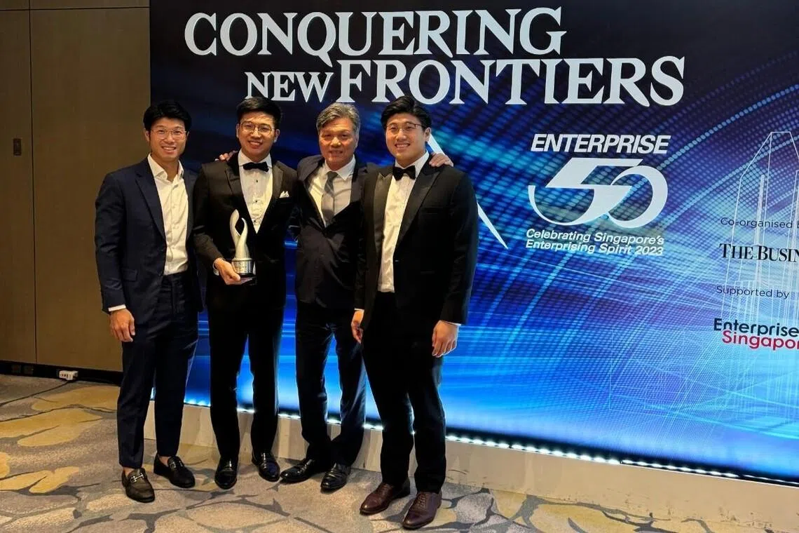 from bnf and bnl (from left) lee hsin chong, older brother lee kian chong, father frankie lee, and younger brother lee seng chong representing two generations steering the family business forward