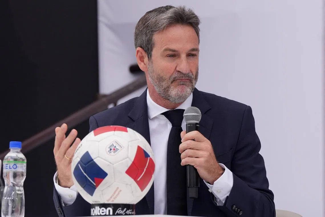 Soccer Football - FIFA World Cup 2026 - Panama coach Thomas Christiansen announces his World Cup squad - CAR Pandeportes, Panama City, Panama - May 26, 2026 Panama coach Thomas Christiansen during the squad announcement REUTERS/Enea Lebrun