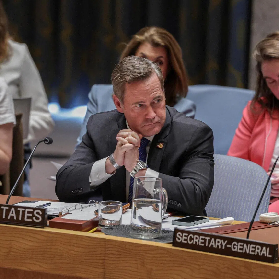 US Ambassador to the UN Mike Waltz attending a UN Security Council meeting at the UN's headquarters in New York City, in April 2026.