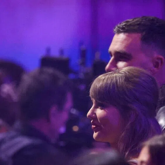 Travis Kelce and Taylor Swift attend the 2026 iHeartRadio Music Awards at the Dolby Theatre in Los Angeles, California, U.S., March 26, 2026. REUTERS/Mario Anzuoni/File Photo