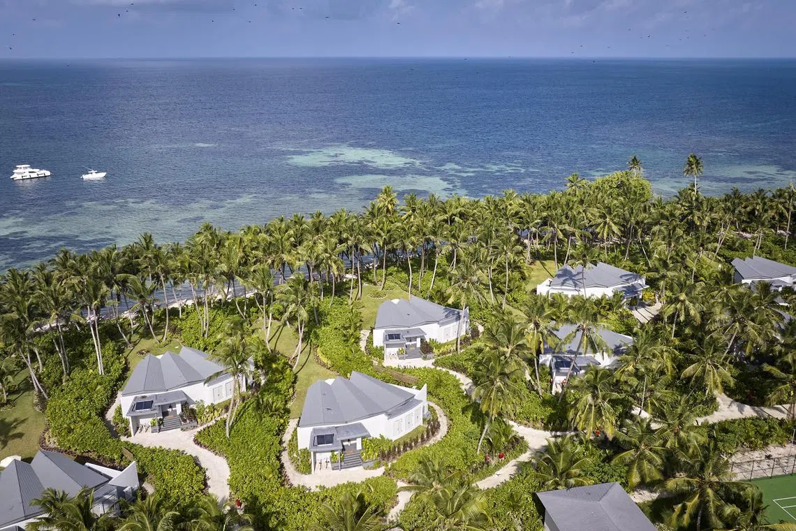 Aerial view of Waldorf Astoria Platte Island.