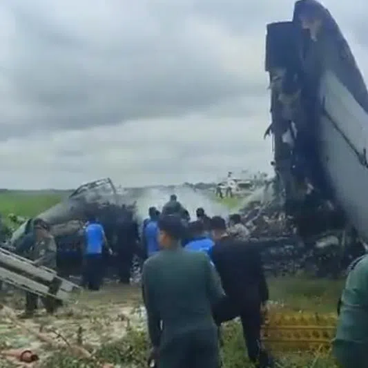 A Russian-made Indian military transport plane crashed on June 13 while landing at an air force station in the country’s remote north-east.