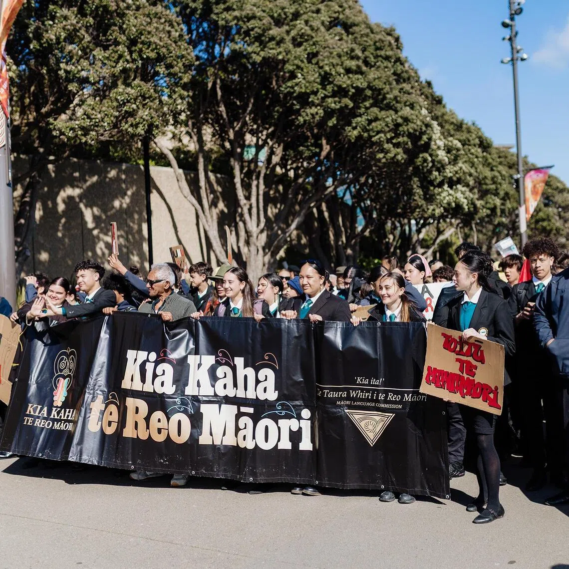 A march along the Wellington Waterfront to celebrate the 50th anniversary of the Maori Language week in September.