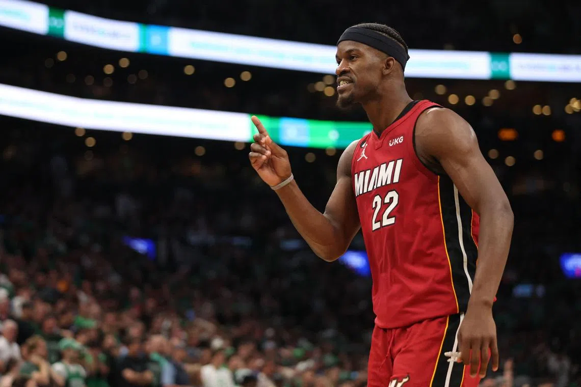 Jimmy Butler led a sensational 20-9 Miami run in the final minutes of the fourth quarter against Boston that turned the game on its head and left his team just two wins away from returning to the NBA Finals on Friday. 