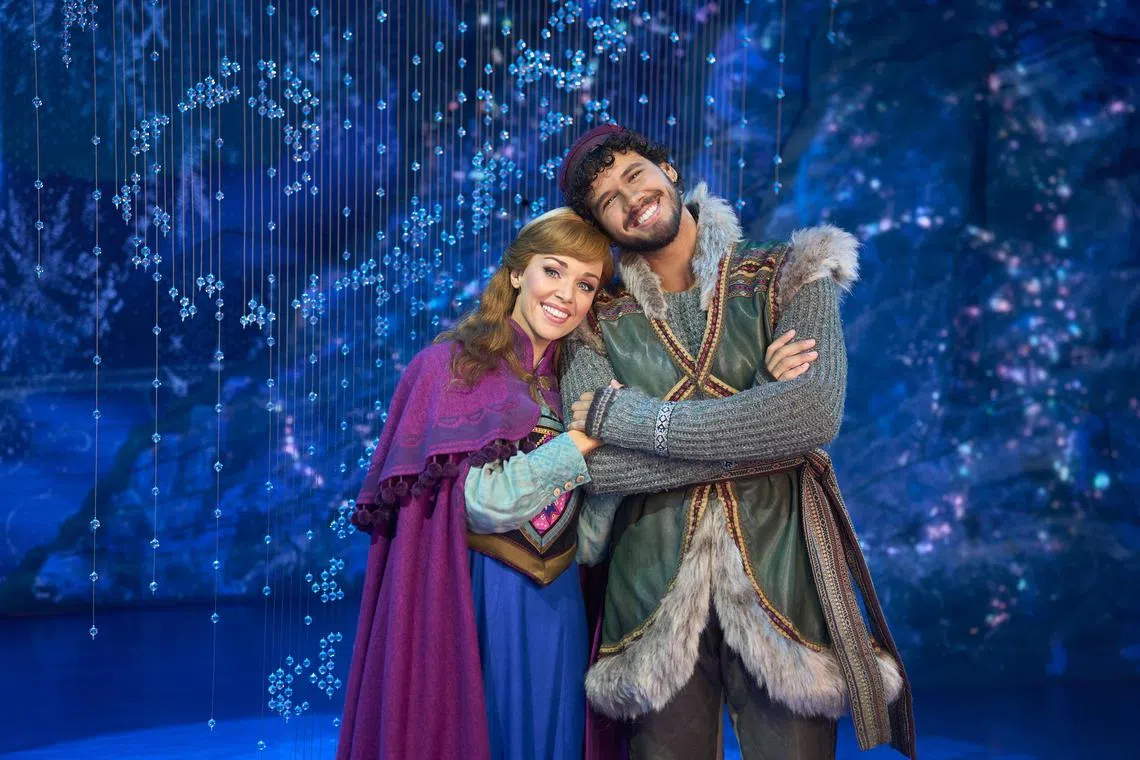 bafrozen12 - A character profile shot of actors Brendan Xavier (right) and Sarah O'Connor (left), who play the characters Kristoff and Anna in the theatre production Disney's Frozen The Hit Broadway Musical. The show is running at Sands Theatre from Feb 5 to March 19, 2023.




Copyright: Disney Theatrical Productions and Base Entertainment Asia