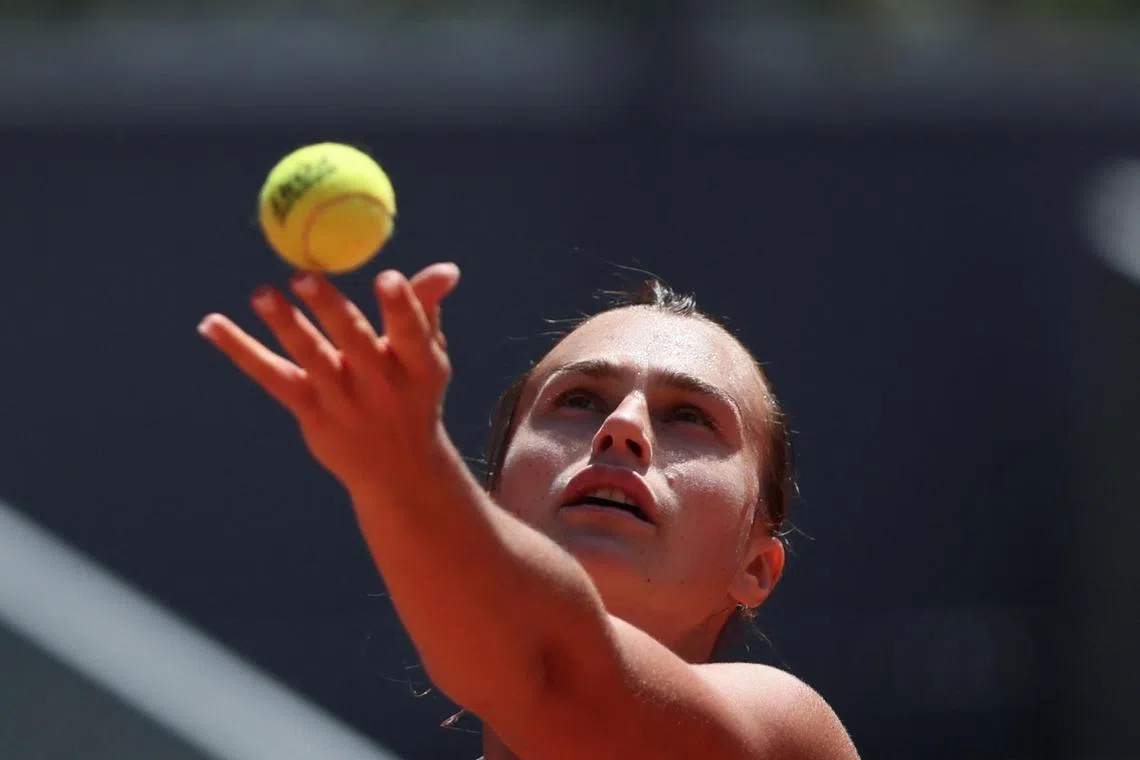 Belarus' Aryna Sabalenka (above) will face Egyptian Mayar Sherif in the next round.