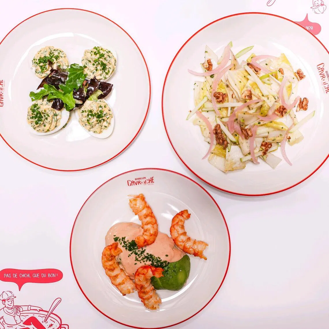 A close-up of some of the dishes served at Bouillon Gavroche on March 20, 2026. ST PHOTO: BRIAN TEO