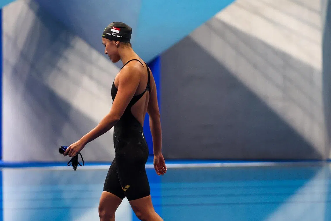 Singapore swimmer Quah Ting Wen was deeply disappointed after being replaced in the relay team for the Paris Olympics. 