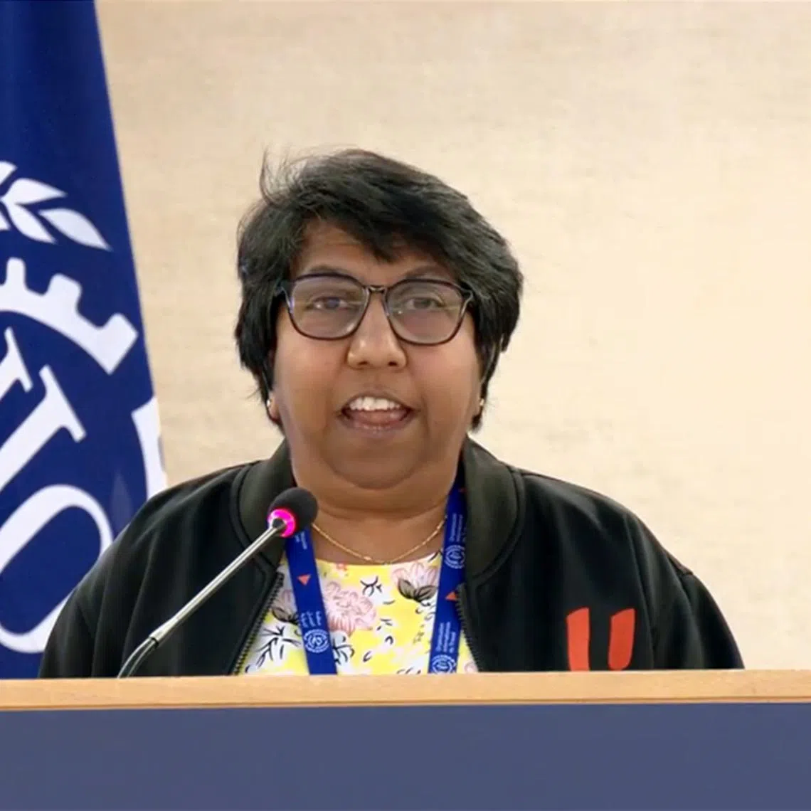 NTUC president K. Thanaletchimi spoke about the need to reskill workers for emerging sectors at the International Labour Conference.