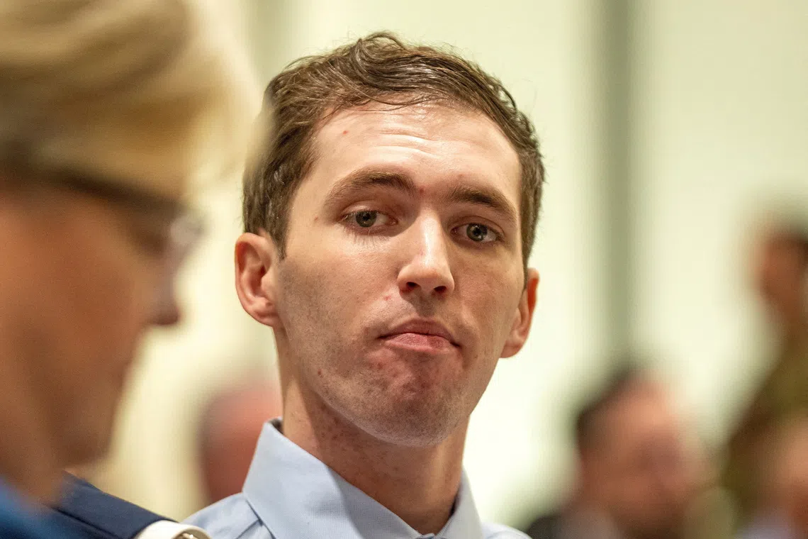 Tyler Robinson, the man accused of killing Charlie Kirk at Utah Valley University, appears during a hearing in Fourth District Court in Provo, Utah, U.S., December 11, 2025.  Rick Egan/Pool via Reuters