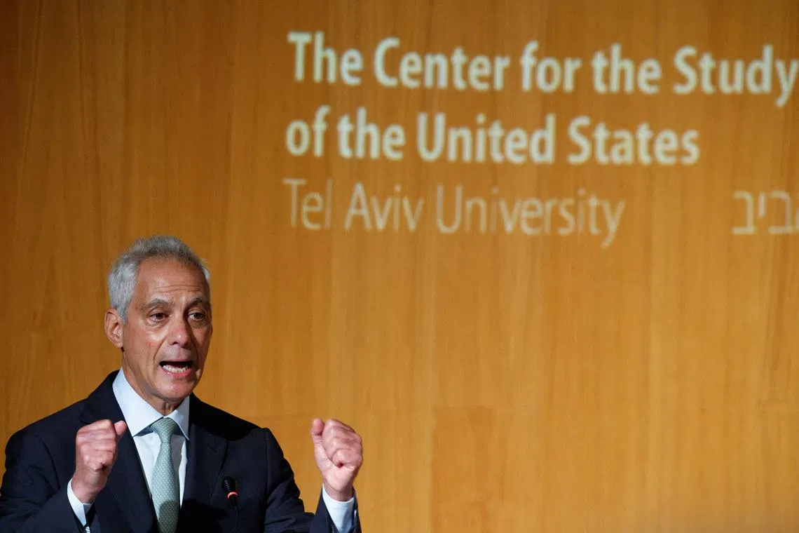Rahm Emanuel’s speech offered an unusually blunt warning from a prominent Democrat that longstanding US political support can no longer be taken for granted.