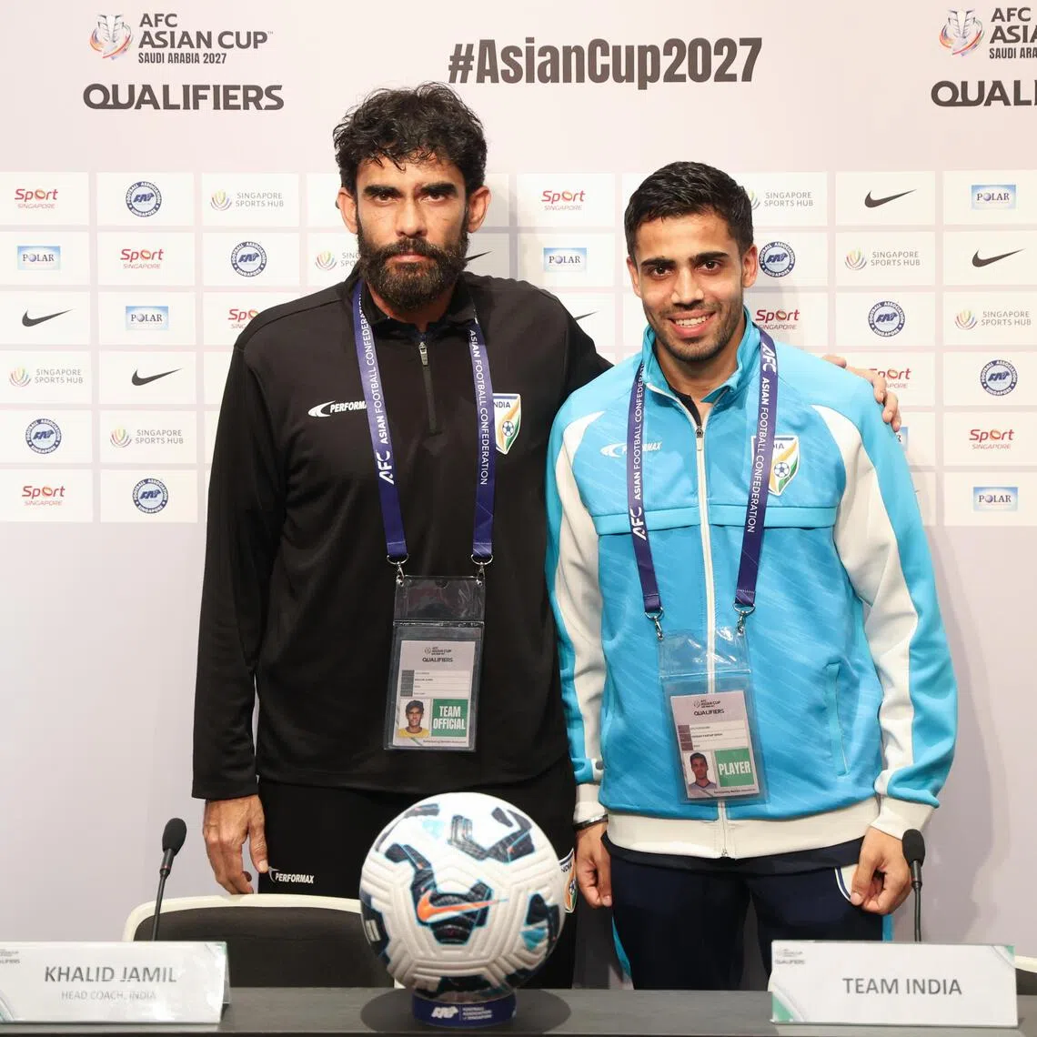 India national football coach Khalid Jamil and forward Vikram Partap Singh put up a brave front ahead of their Asian Cup qualifiers against Singapore despite the ongoing turmoil the Indian football.