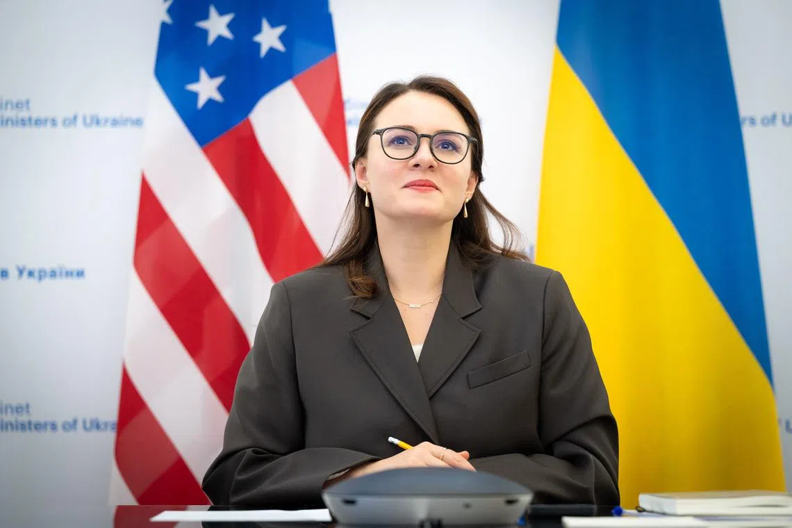 Ukrainian Prime Minister Yulia Svyrydenko posted photos on social media from the US- Ukraine virtual meeting.