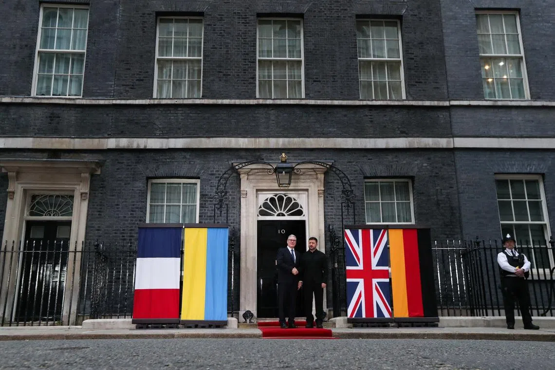 Zelenskiy in London for talks with Starmer, Macron and Merz