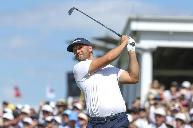 Wyndham Clark during the third round of the 2026 US Open golf tournament at the Shinnecock Hills Golf Club in Southampton, New York.