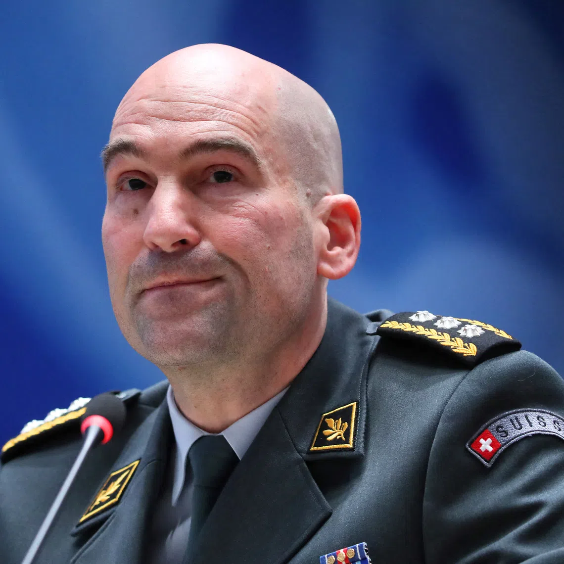 Lieutenant General Thomas Suessli Chief of the Armed Forces attends a news conference in Bern, Switzerland, March 16, 2020. REUTERS/Denis Balibouse