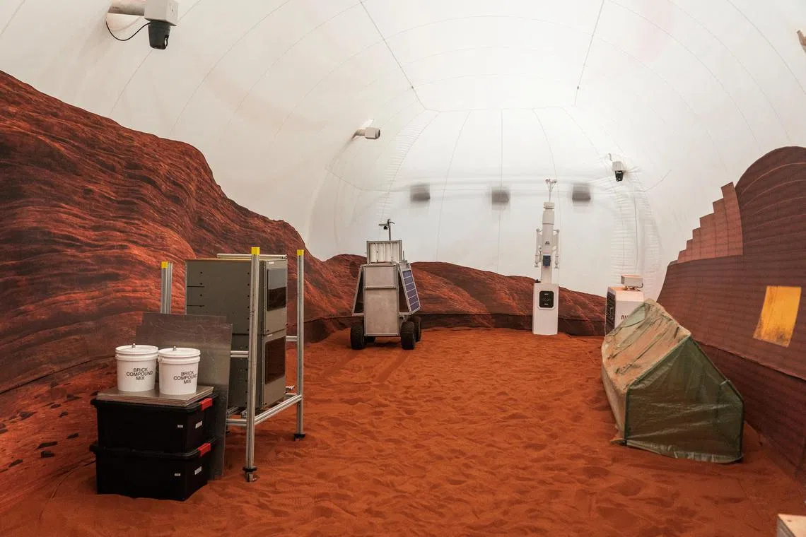 Mars Dune Alpha, NASA's simulated Mars habitat, at the agency's Johnson Space Center in Houston, Texas. 