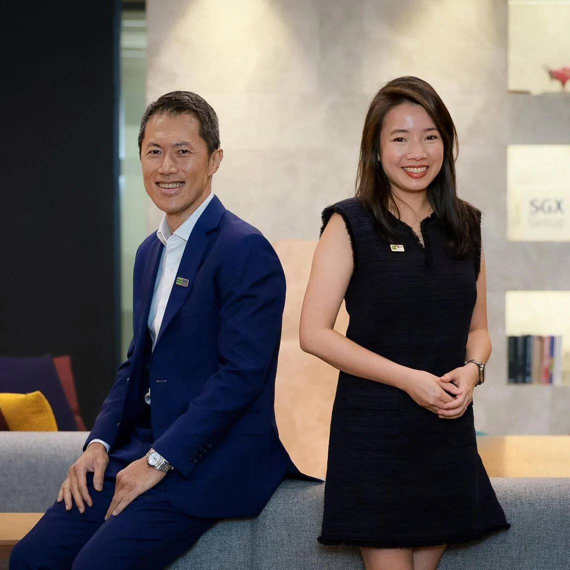 SGX head of capital market development Chan Kum Kong (left) and SGX director of capital market development Emelia Tan.