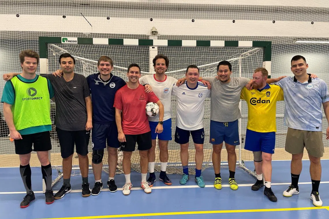 Players of Greenland football club FC Nanoq on Feb 7, 2025 in Copenhagen. United by football and their Greenlandic roots, they are fired up about the future of their vast Arctic island and pumped to see it in the international spotlight.