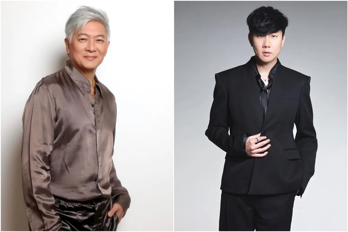 Dick Lee (left) and JJ Lin were inaugural winners of the Hall of Fame Award for songs that have won in the same category three times.
