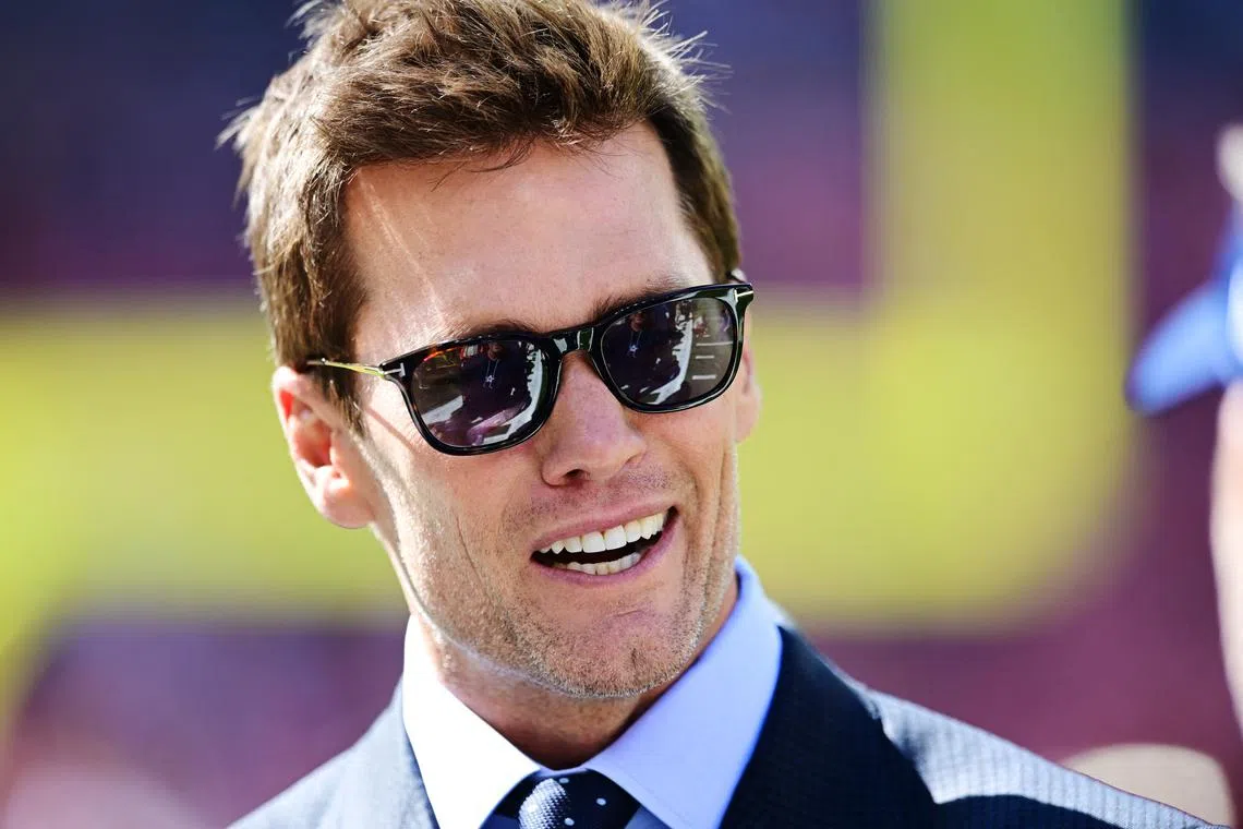 FILE PHOTO: Sep 8, 2024; Cleveland, Ohio, USA; Fox Sports broadcaster Tom Brady talks on the field before the game between the Cleveland Browns and the Dallas Cowboys at Huntington Bank Field. Ken Blaze-Imagn Images/ File Photo