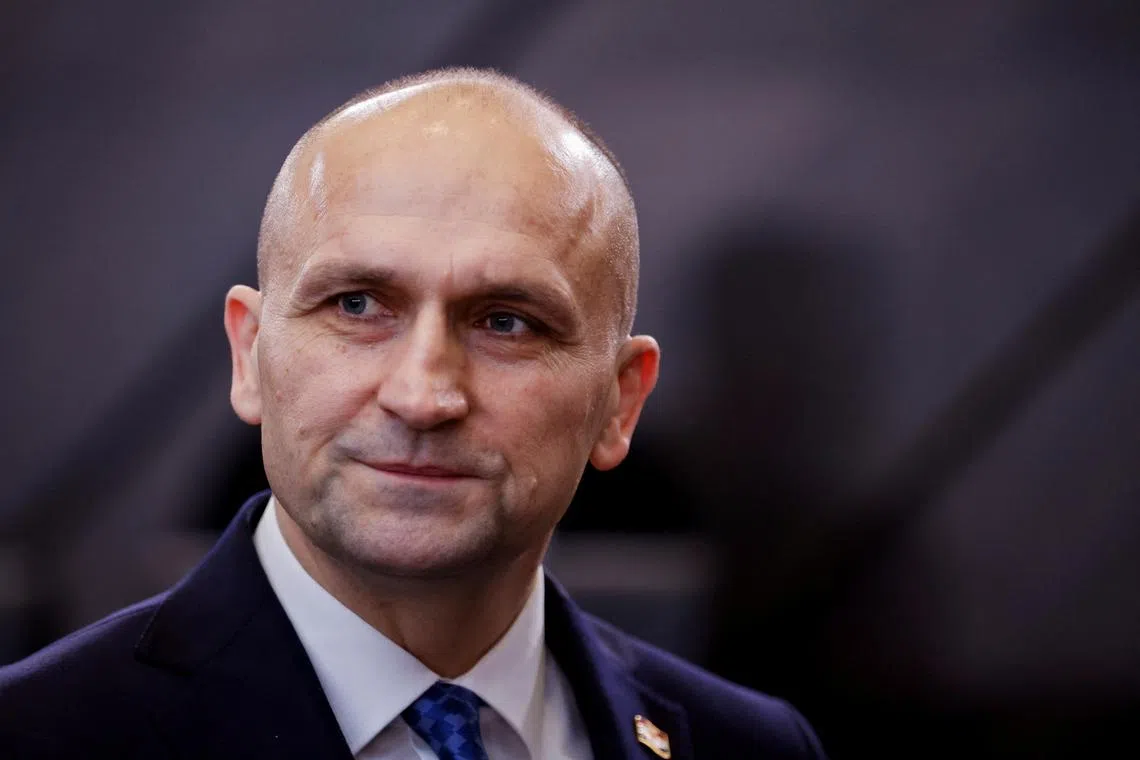 FILE PHOTO: Croatia's Defence Minister Ivan Anusic attends a meeting of the North Atlantic Council in the NATO defence ministers' session together with Sweden as the invitee, at the Alliance's headquarters in Brussels, Belgium February 15, 2024. REUTERS/Johanna Geron/File Photo