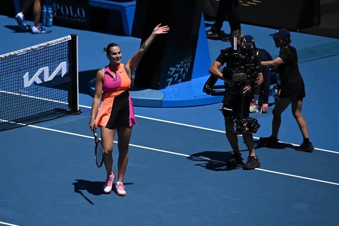 ‘Crazy, surreal’ as Aryna Sabalenka moves ominously on in Melbourne