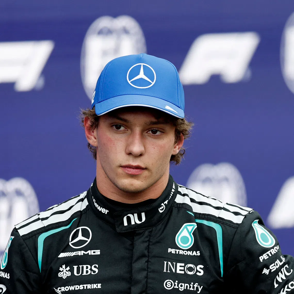 Formula One F1 - Dutch Grand Prix - Circuit Zandvoort, Zandvoort, Netherlands - August 22, 2026 Mercedes' Andrea Kimi Antonelli reacts after qualifying in third place REUTERS/Benoit Tessier