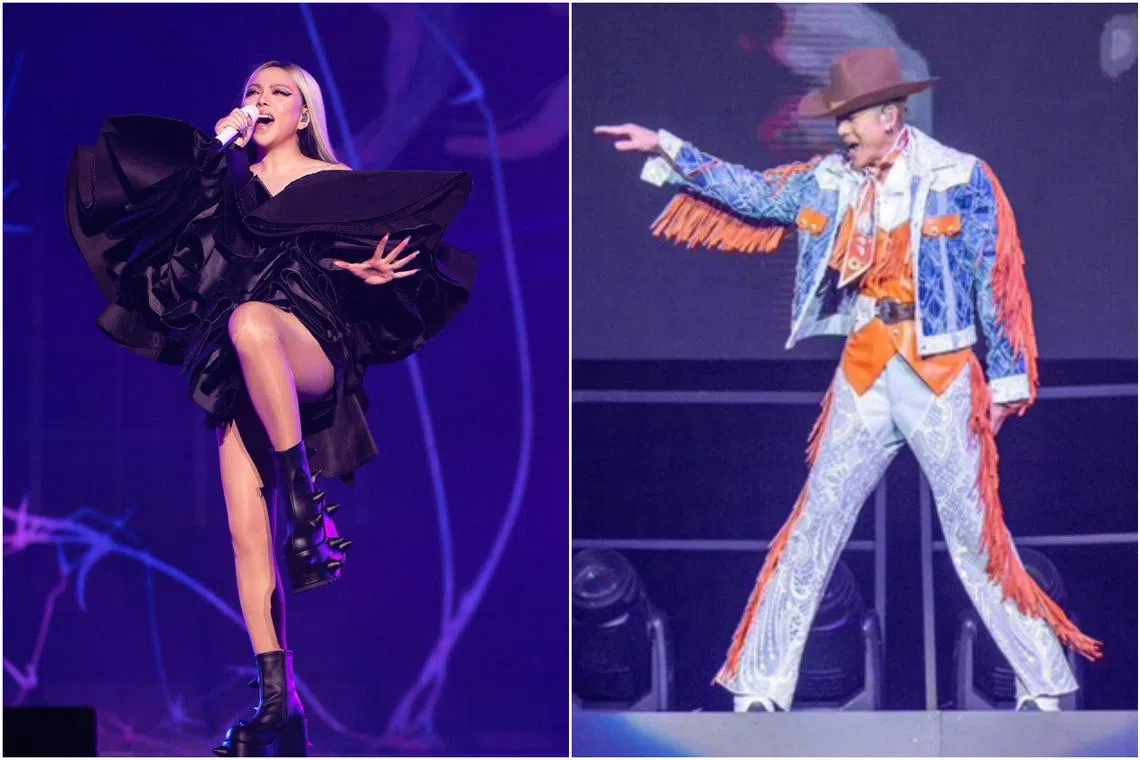 Tickets to the Singapore concerts of both A-mei (left) and Aaron Kwok have been been snapped up.