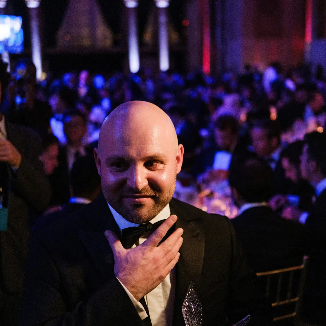 Markus Frohnmaier, a German politician from Alternative for Germany, speaks to the press at the New York Young Republican Club's Annual Gala at Cipriani Wall Street in New York City, U.S., December 13, 2025. REUTERS/Stephen Yang