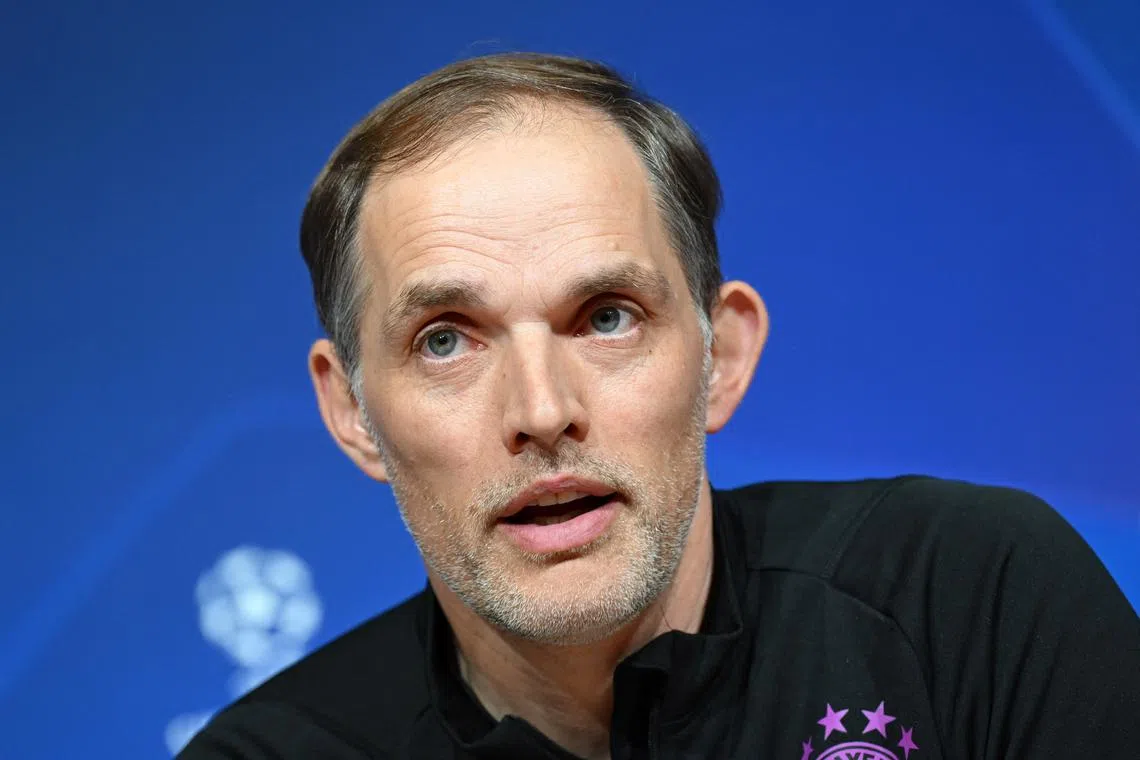Soccer Football - Champions League - Bayern Munich Press Conference - Saebener Strasse, Munich, Germany - April 16, 2024 Bayern Munich coach Thomas Tuchel during the press conference REUTERS/Angelika Warmuth