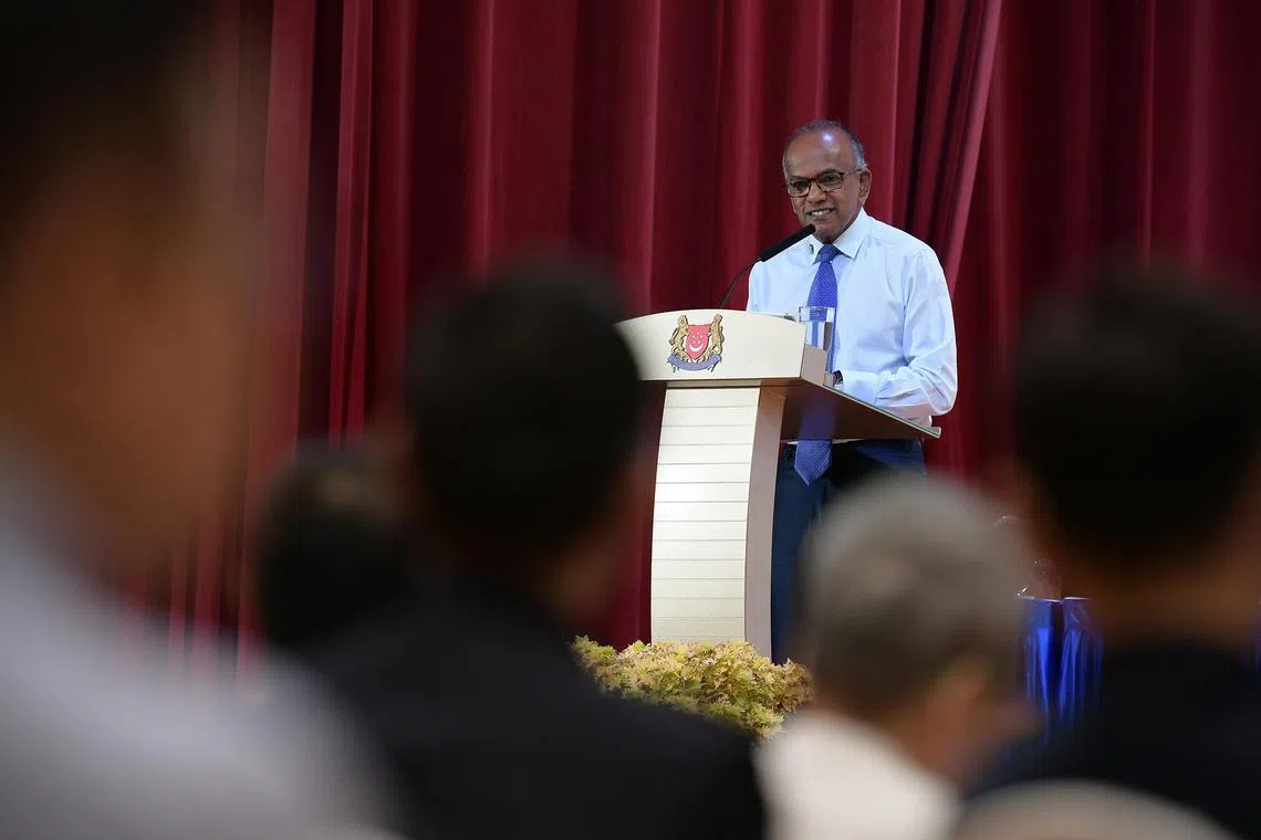 saawards17/ST20230117_202301272446/Ng Sor Luan/ Mr K Shanmugam, Minister for Home Affairs and Minister for Law at the Ministers Awards Presentation Ceremony on Jan 17, 2023.