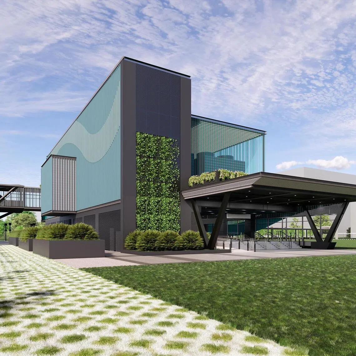 An artist's impression of the new Downtown Line MRT station, located after Bukit Panjang station.