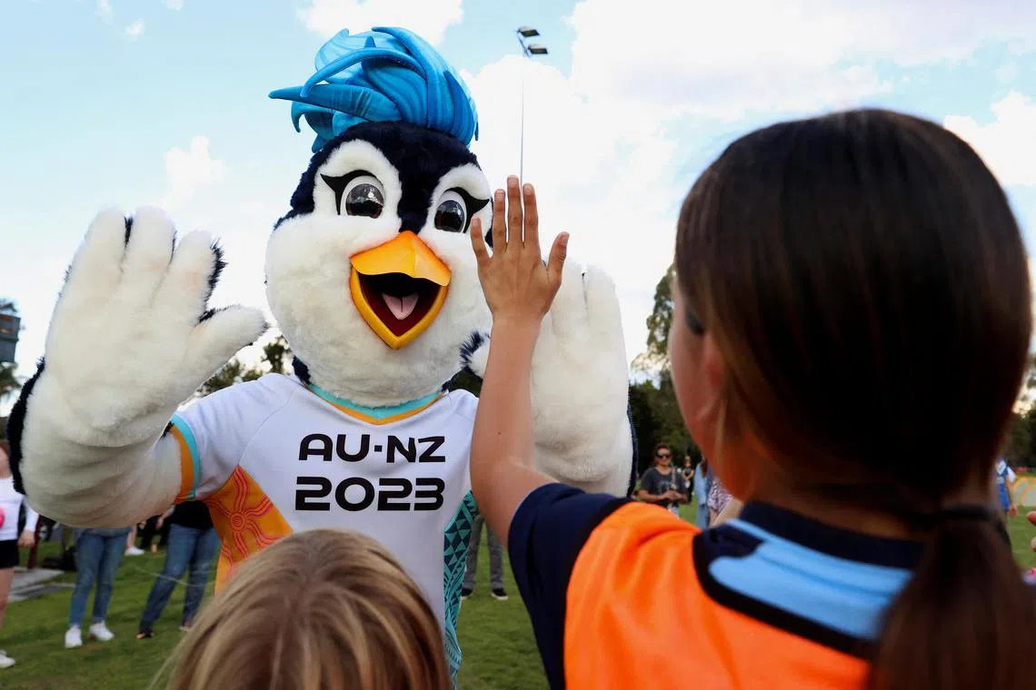 Tazuni, the FifaA Women's World Cup 2023 official mascot, making a first Australian appearance alongside junior players for the Fifa Volunteer Programme launch in Melbourne. Australia and New Zealand will co-host the tournament from July 20.