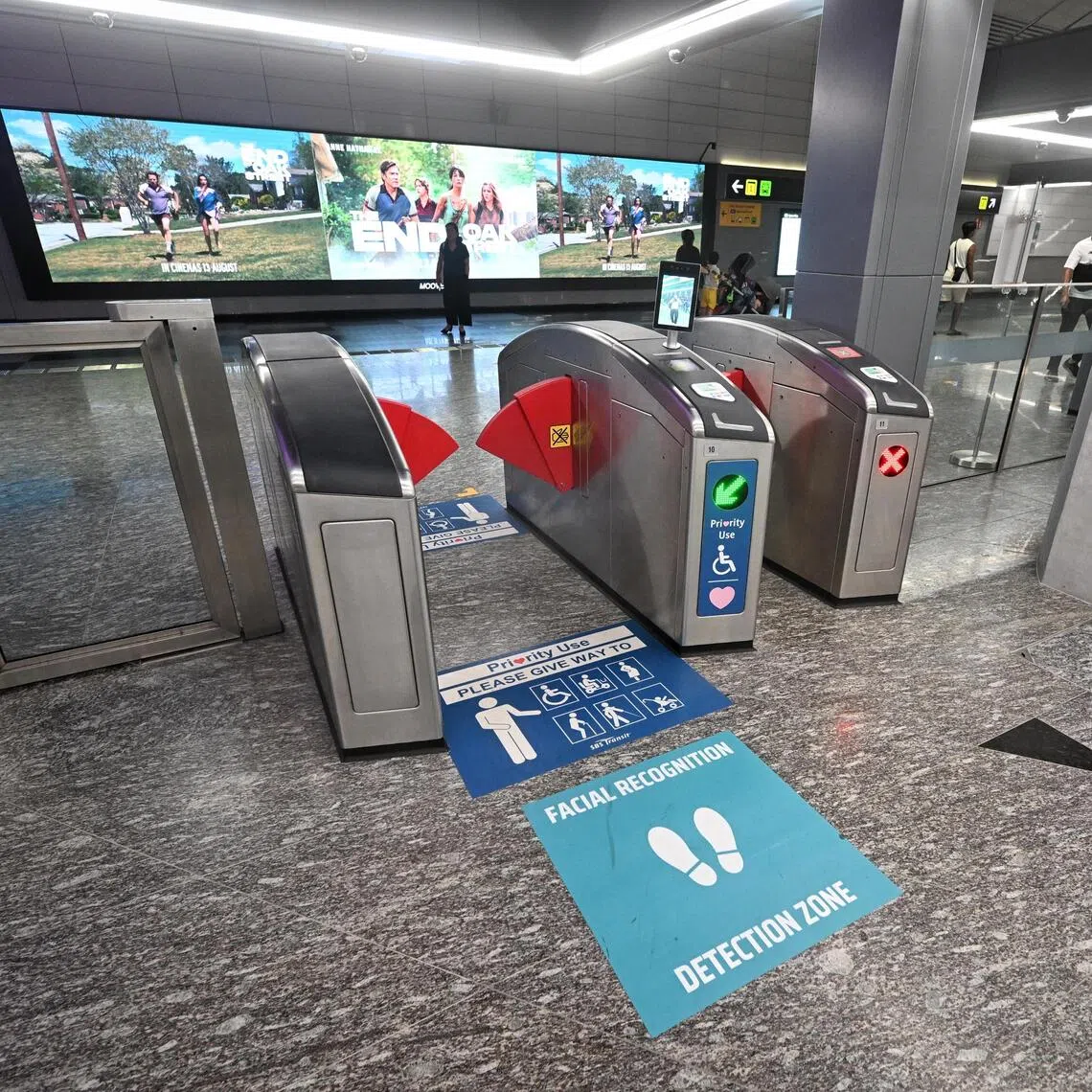 Participants can enter and exit the station through a modified gantry using facial scan, provided their facial profiles are linked to their SimplyGo cards.