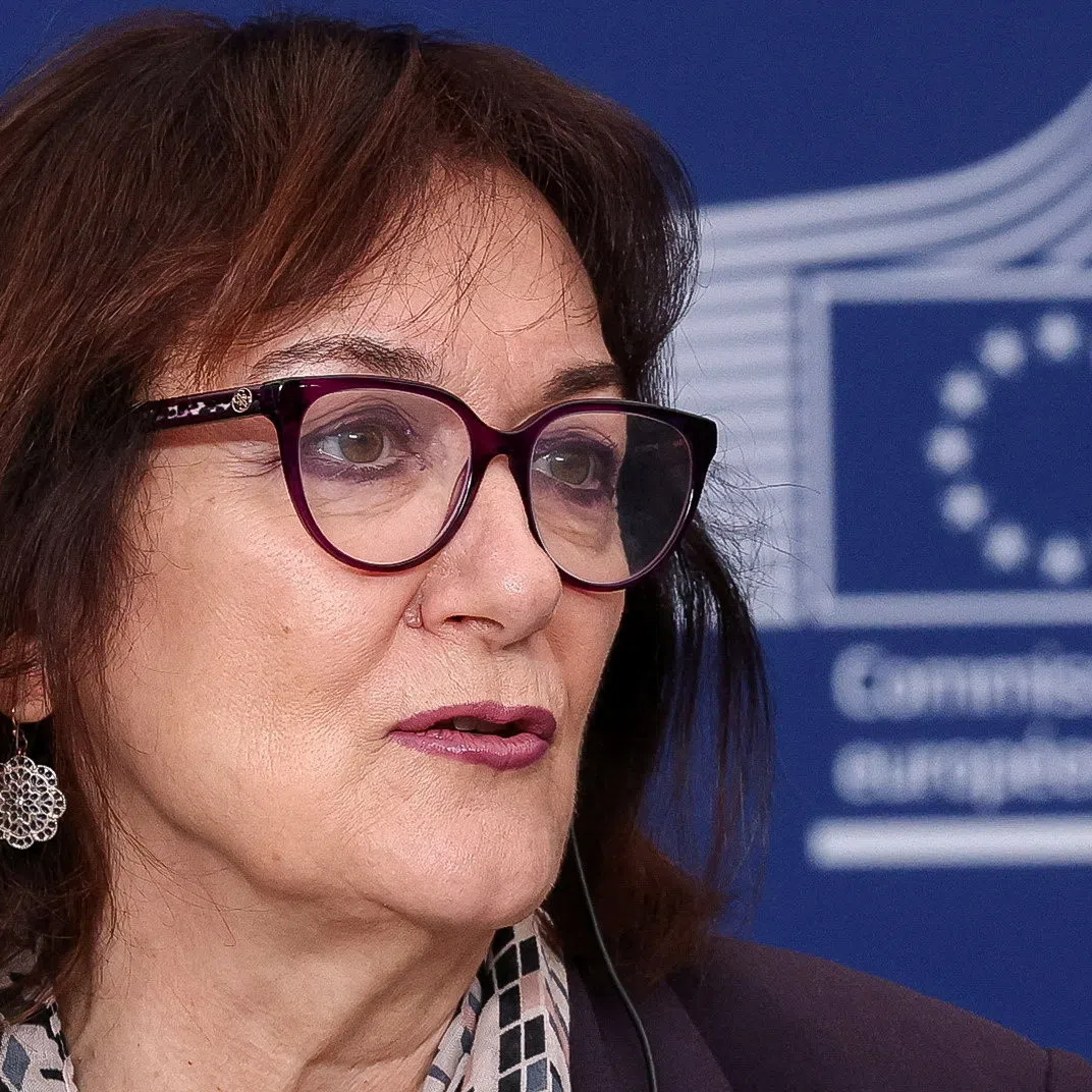 FILE PHOTO: European Commissioner for the Mediterranean Dubravka Suica attends a press conference in Brussels, Belgium, May 11, 2026. REUTERS/Yves Herman/File Photo