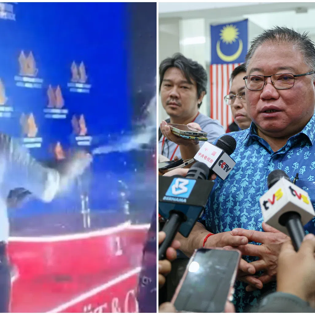 Petronas CEO Tengku Muhammad Taufik (left) apologised after taking part in a champagne-spraying ceremony. Tourism, Arts and Culture Minister Tiong King Sing explained that alcohol was served at his ministry's event after the official programme had concluded.