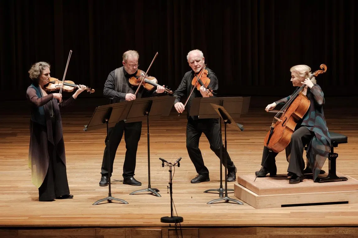  The renowned Brodsky Quartet performed at the Yong Siew Toh Conservatory Concert Hall on March 3. 