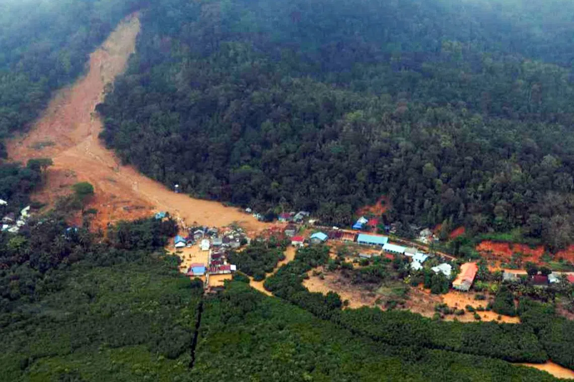 The landslide struck on Monday on Serasan Island, located in the Natuna region between Borneo and Peninsular Malaysia.
